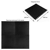 Підлога пазл - модульне покриття для підлоги 600x600x10мм Чорне (МР15) SW-00001169