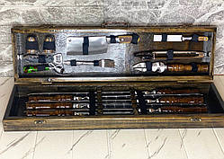 Набір шампурів у дерев'яному кейсі Grill Box S