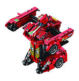 Конструктор Ферарі 2в1 TurboBot Червоний бот, дитячий конструктор робот-трансформер, 696  деталей, фото 7