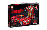Конструктор Ферарі 2в1 TurboBot Червоний бот, дитячий конструктор робот-трансформер, 696  деталей, фото 10