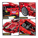 Конструктор Ферарі 2в1 TurboBot Червоний бот, дитячий конструктор робот-трансформер, 696  деталей, фото 8