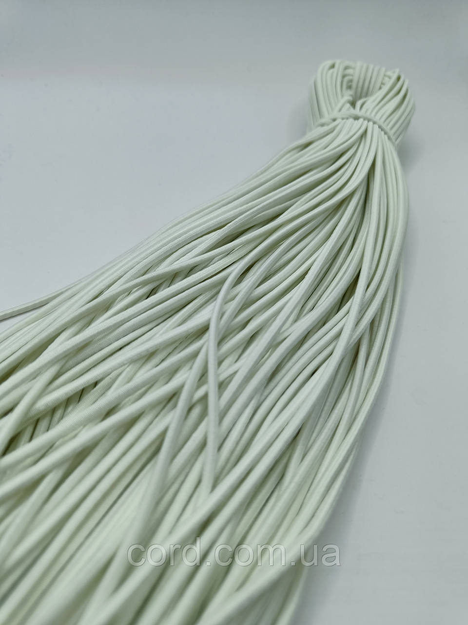 Гумка капелюшна, кругла 2,5мм молочний моток 50м, фото 1