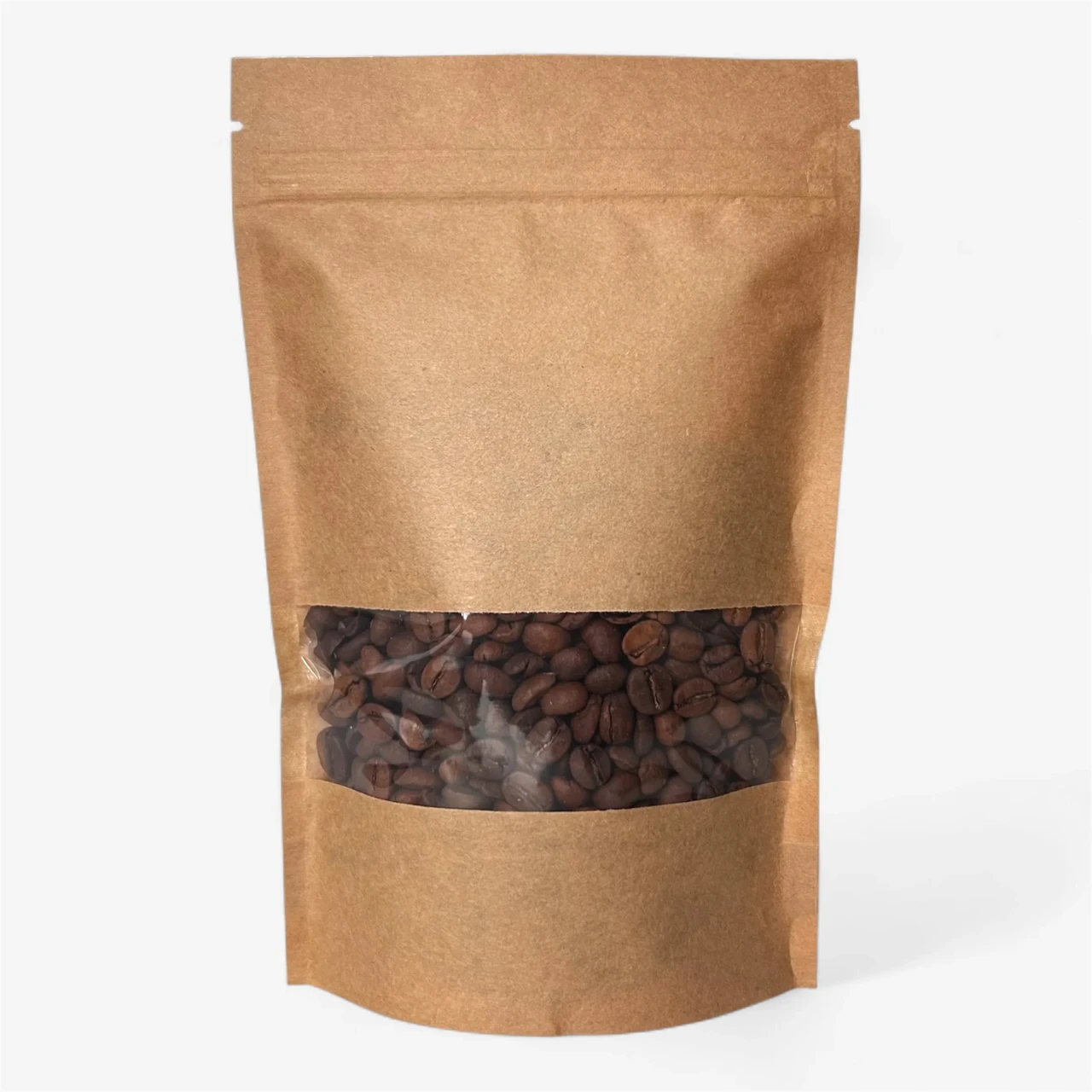 Дой-пак крафт з віконцем 130 × 200 × 70 мм. (100 г)  Мінім замовлення 1000 шт (відправка після погодження)