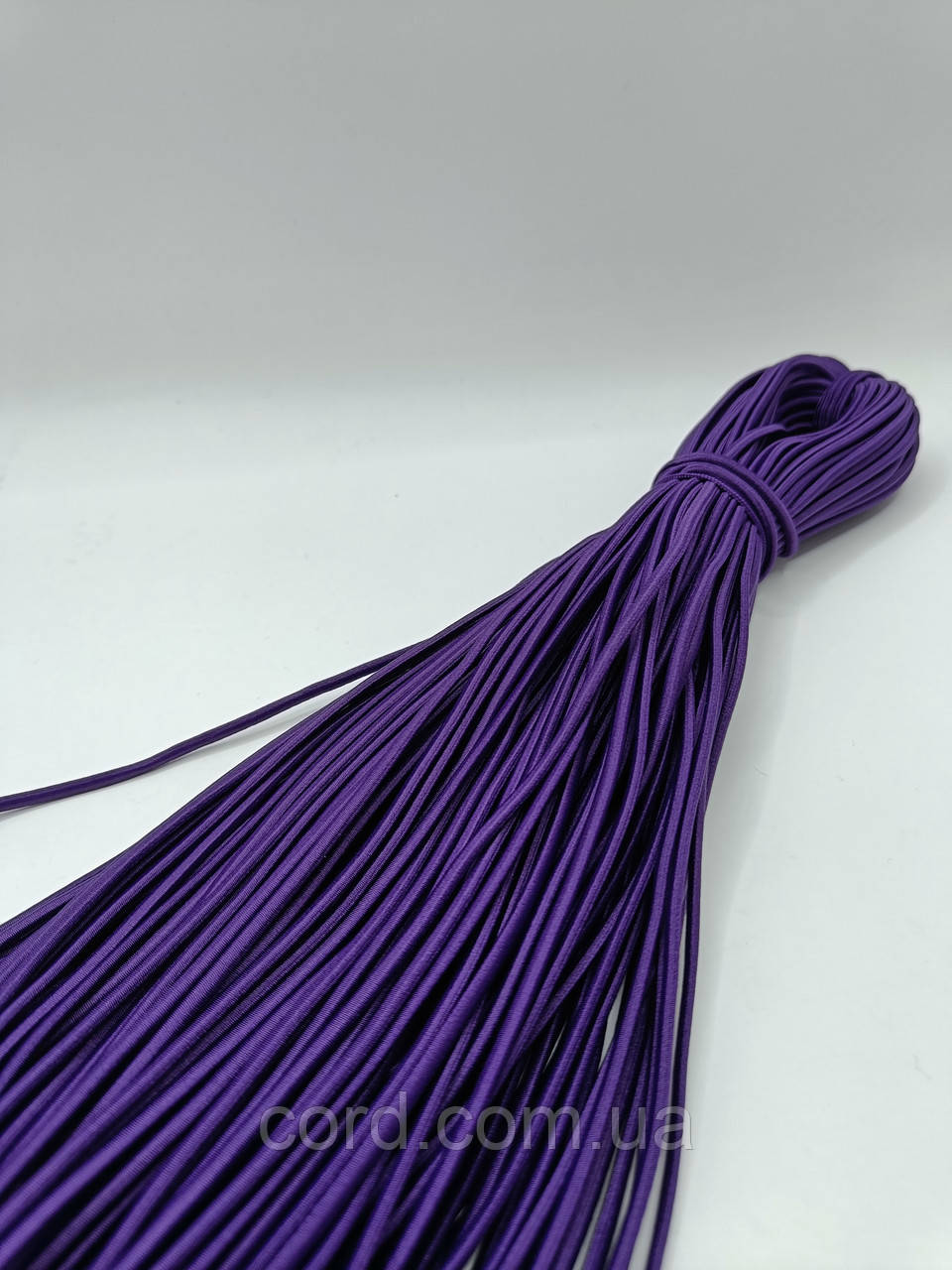 Гумка капелюшна, кругла 2,5мм фіолетовий моток 50м, фото 1