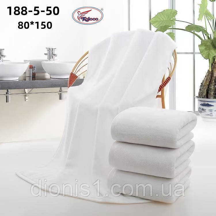 Махровий рушник САУНА білосніжний розмір 80х150, фото 1