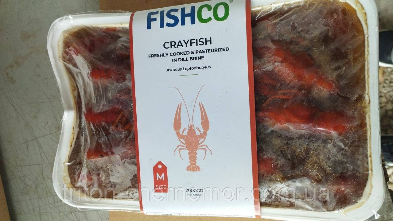 Раки вареноморожені в розсолі, розмір М. Упаковка 1кг, фото 1