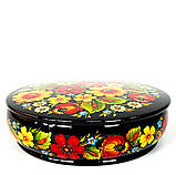 Шкатулка Петриківський розпис БУКЕТ КВІТІВ ручної роботи з дерева 20 х 6 см Український сувенір, фото 3