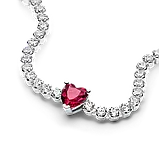 Срібний браслет Pandora «Червоне серце» 590041C02 16, фото 2