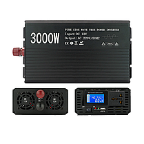 Перетворювач напруги 3000W LCD інвертор із чистою синусоїдою 12V-220V, фото 2