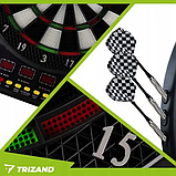 Електронний дартс Trizand 26307 (27 ігор, 243 режими, 1–16 гравців, 4 LED-дисплеї, адаптер у комплекті), фото 5