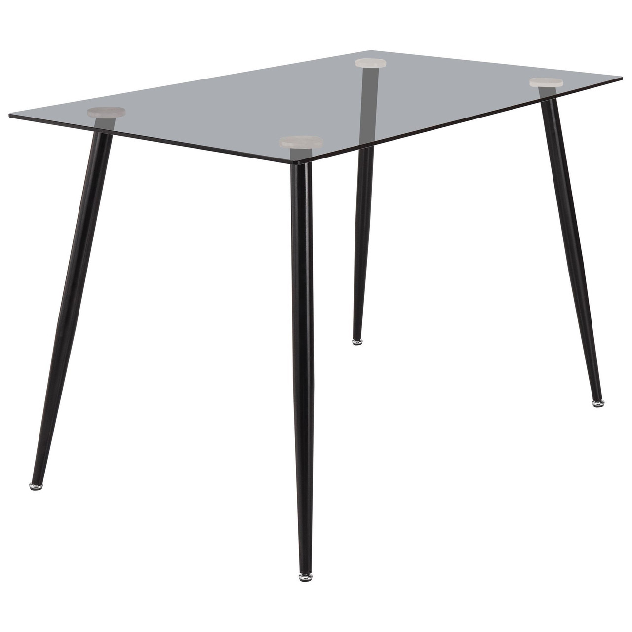 Стіл Umberto 70*120 см чорний/скло тоноване сіре ТМ AMF