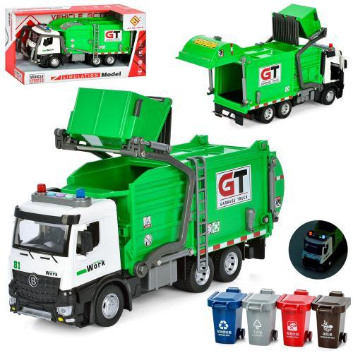 Сміттєвоз 32см, інерція, звук, світло, на батар. (табл), гумові колеса, рухомі деталі, в кор. 36*18,5*10,5см (9шт), фото 1