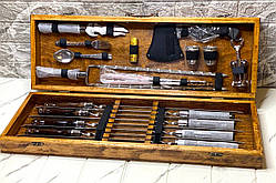 Набір шампурів у дерев'яному кейсі Grill Box M