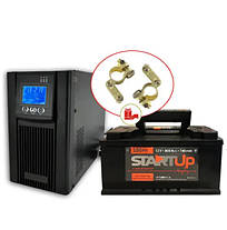 Бери РАЗОМ! ДБЖ Castles C1KS Plus + ІНВЕРТОР з чистим синусом (1.2KVA/1200W) + Start UP  6CT 100AH + Клеми Альтернатива EcoFlow, фото 3
