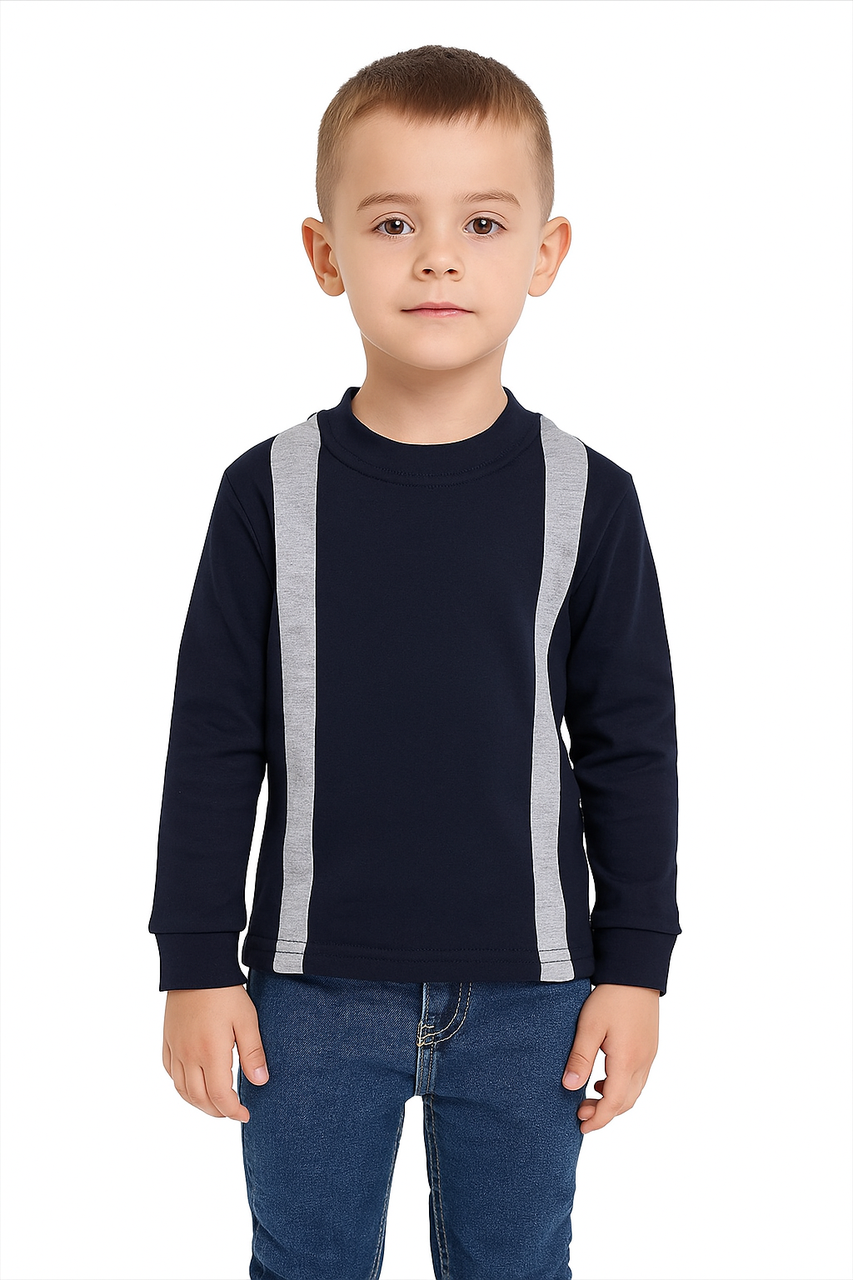 Дитяча теппла з начосом кофта чорна із сірими вставками з 24 по 30 розмір