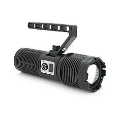 Ліхтар пошуковий BP-2303 LED PM60, 5 режимів, індикація заряду, живлення від 3*18650, IP65, USB-кабель, 255х145х65 мм, 0,860 кг,