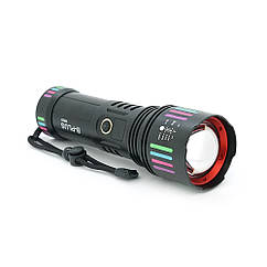 Ліхтар пошуковий BP-W503 LED PM60, 5 режимів, індикація заряду, живлення від 3*18650, IP65, USB кабель, 230х130х70 мм, 0,850 кг,