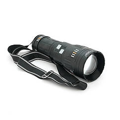 Ліхтар пошуковий YEMAO YM-G601 LED PM60, 4 режими, індикація заряду, живлення від 4*18650, IP65, USB кабель, 245х195х90 мм, 1,260 кг,