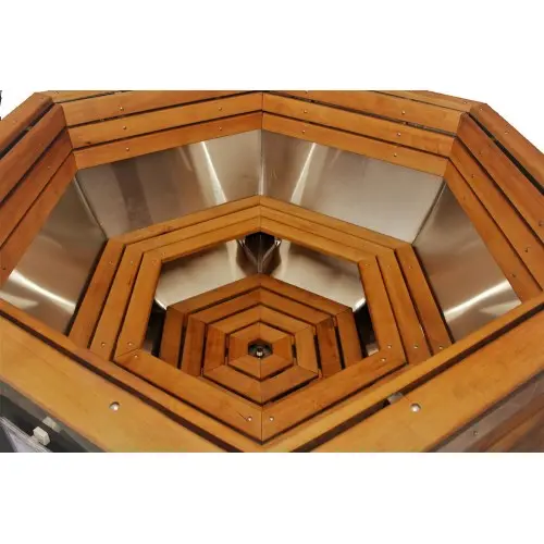 Чан 1,8м VESUVI на дровах із харчової нержавіючої сталі без топки обшивка вільха, фото 1