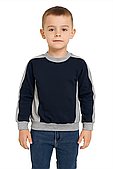Дитяча кофта з начосом темно синя із сірими вставками 24-30 розмір.