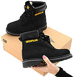 Зимові жіночі черевики Caterpillar з хутром чорні. Живе фото, фото 3