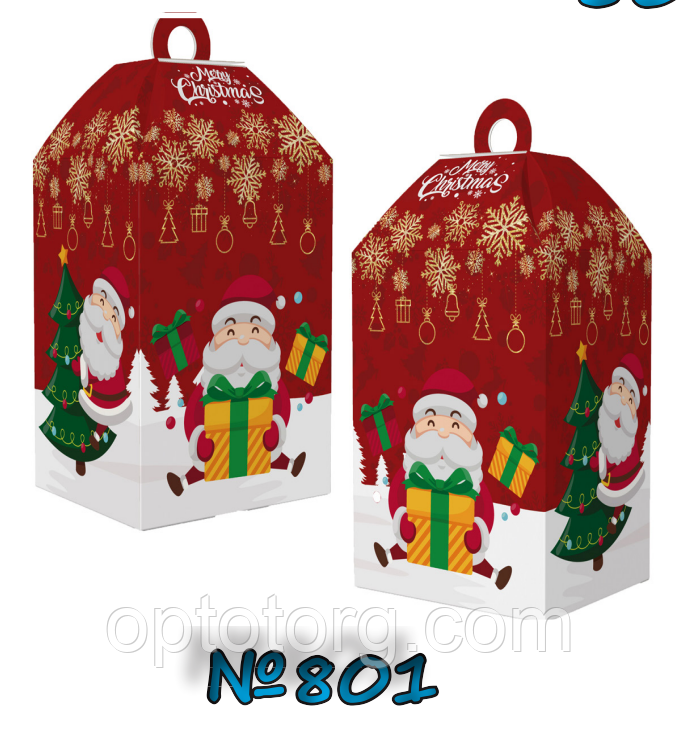 Упаковка для цукерок Новий рік 800 грам, фото 1