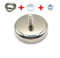 Магніт діаметром 48 мм в корпусі з зовнішнім різбленням М8 зчеплення 92 кг(С48)
