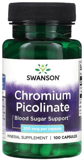 Swanson, піколінат хрому, 200 мкг, 100 веганських капсул, фото 1