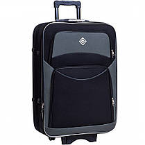 Набір валіз Bonro Style - 2 шт (M+L) чорно-сірий середня і велика дорожній тканинні на колесах з кодовим замком і висувною ручкою, фото 4