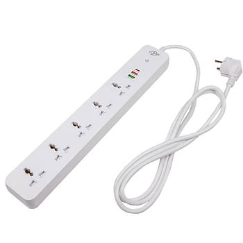 Мережевий фільтр, 2м, USB, Type-C / Фільтр живлення / Подовжувач із USB