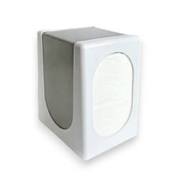 Серветниця настільна біла з металевими вставками ABS/нержавіюча сталь