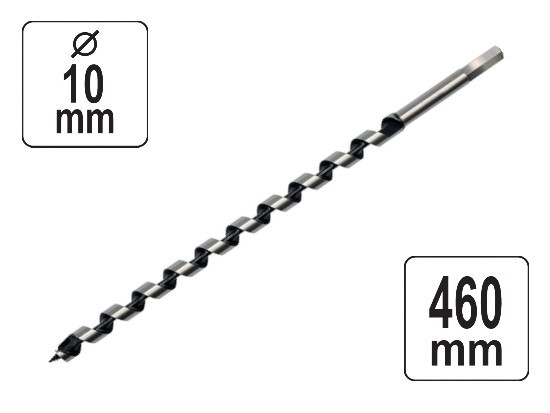 Свердло спіральне Левіса по дереву Ø= 10 мм, L= 460 мм.  YATO