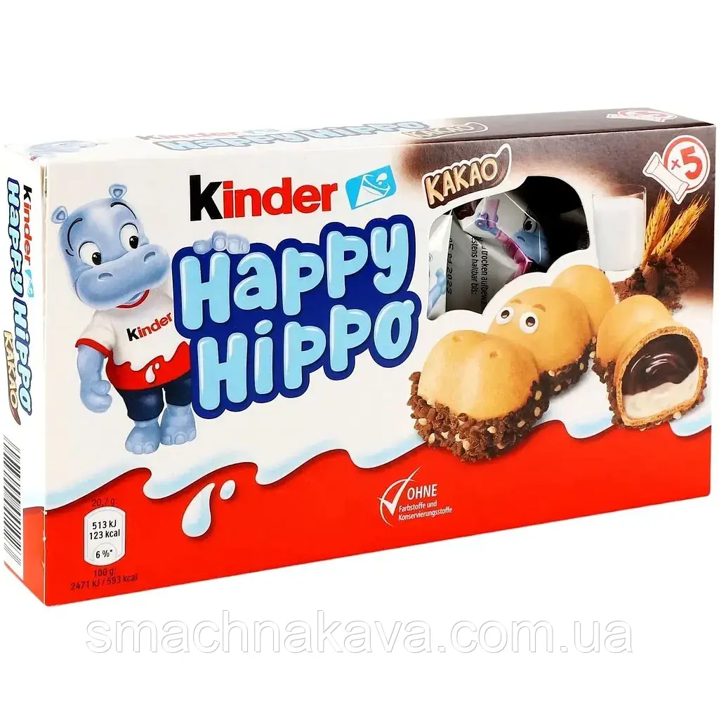 Печиво  Kinder Happy Hippo Cacao 100 г