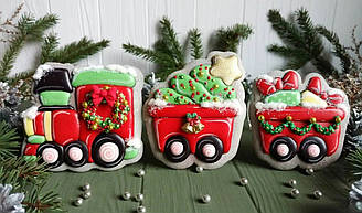 Набір вирубок для пряників пластикових із трафаретами Новорічний потяг