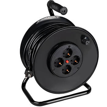 Подовжувач на котушці, 50м / Подовжувач із заземленням / Подовжувач бобинний