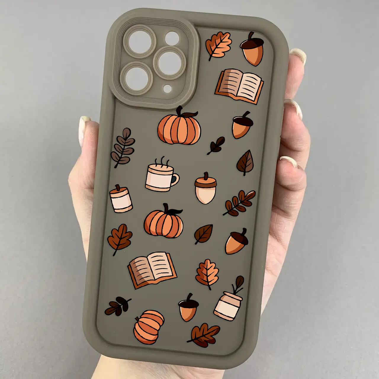 Чохол для iPhone 11 Pro коричневий чохол з осіннім принтом листя книжок гарбуза на айфон 11 про w02j