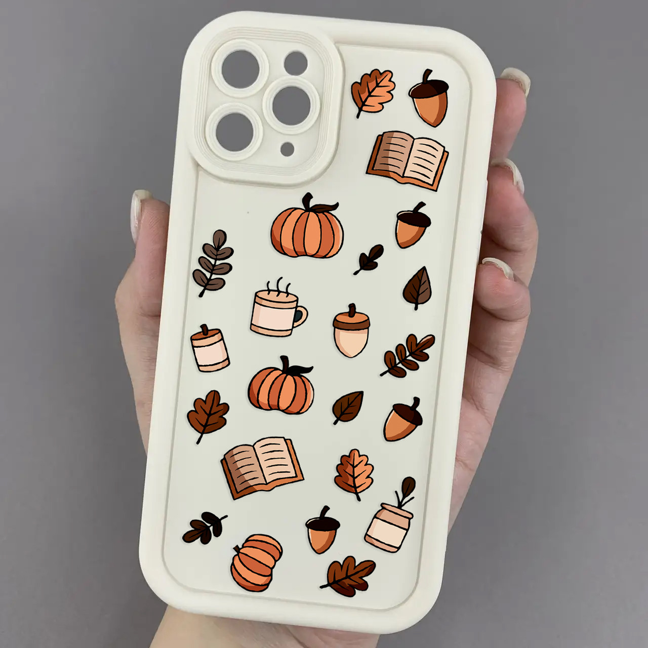 Чохол для iPhone 11 Pro молочний чохол з осіннім принтом листя книжок гарбуза на айфон 11 про w02j