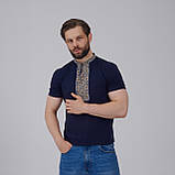 Чоловіча футболка з вишивкою в українському стилі «Козацька (бежева вишивка)», фото 4