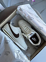 Жіночі кросівки Nike Cortez Beige Brown cacao Найк Кортез бежеві какао шкіряні демісезон унісекс модель, фото 3