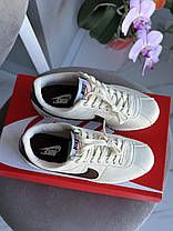 Жіночі кросівки Nike Cortez Beige Brown cacao Найк Кортез бежеві какао шкіряні демісезон унісекс модель, фото 4