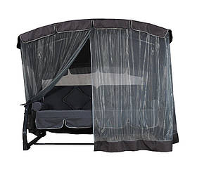 Гойдалка садова Kompred Antalya Дралон з москітною сіткою сіра