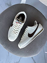 Жіночі кросівки Nike Cortez Beige Brown cacao Найк Кортез бежеві какао шкіряні демісезон унісекс модель, фото 5