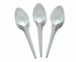 Ложки пластикові білі великі 100шт/уп