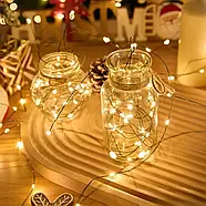 USB Гірлянда "Роса" 50 метрів 500 LED 8 режимів свічення на котушці Тепле біле світло, фото 3