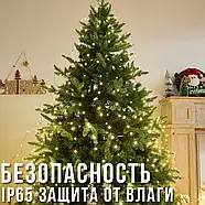USB Гірлянда "Роса" 50 метрів 500 LED 8 режимів свічення на котушці Тепле біле світло, фото 8