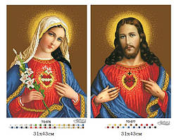 Заготовки для вишивки Пара ікон Відкриті серця (Барвиста Вишиванка ТО-076, ТО-077)