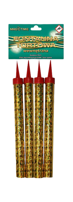 Тортова свічка фонтан у торт 23см P0022 4 шт 90сек, фото 1