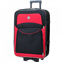 Набір валіз Bonro Style - 2 шт M+L чорно-червоний середня і велика дорожні тканинні на колесах з кодовим замком і висувною ручкою, фото 4