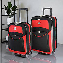 Набір валіз Bonro Style - 2 шт M+L чорно-червоний середня і велика дорожні тканинні на колесах з кодовим замком і висувною ручкою, фото 3