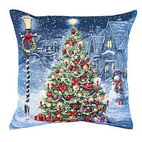 Декоративна наволочка Новорічна 45х45 см, гобелен ARES
